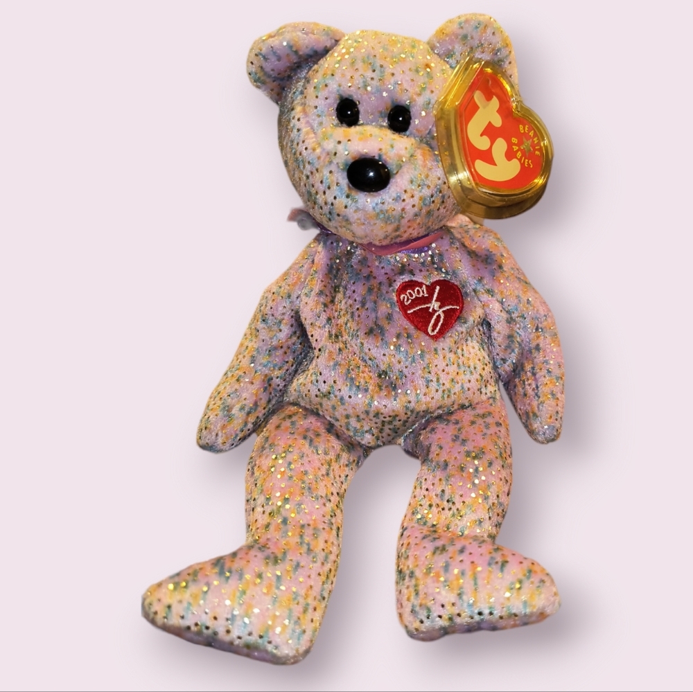 Ty Vintage Classic 2001 Signature Bear celebration bear with tag protector